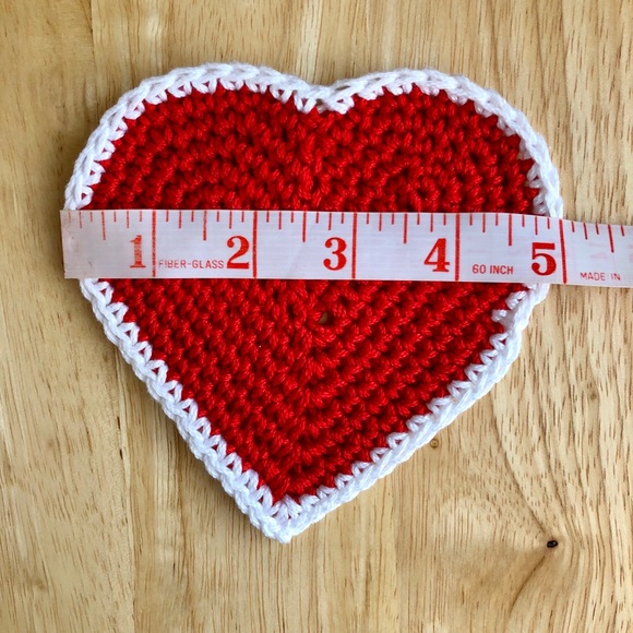 NEW Crochet Heart Coasters (2 pack) - Picture 5 of 6